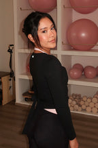 BALLET WRAP TOP - BLACK