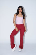 FLARE LEGGINGS - CHERRY