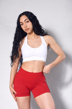 V SEAMLESS SHORTS - RED